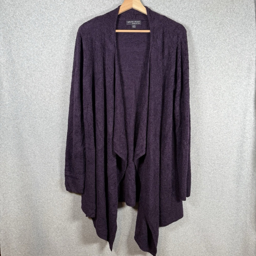 Barefoot dreams cozychic lite cardigan womens L/XL pruple waterfall soft